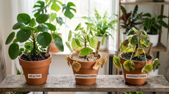 pilea-watering